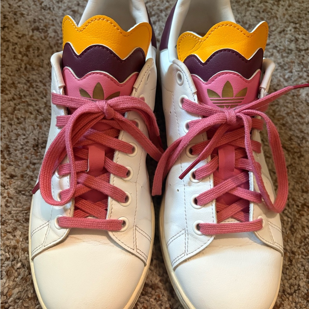 Adidas Stan Smith White and Pink Sneakers with Unique Design